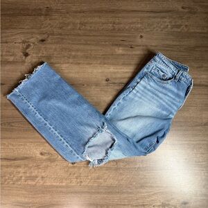 BKE Denim Payton Mid-Rise Classic Straight Leg Distressed Denim Jeans 28x32